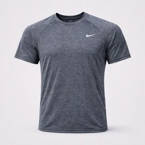 Nike Swim Mens Gray Dri-FIT Short Sleeve Rash Guard Swim Shirt Medium NESS9440